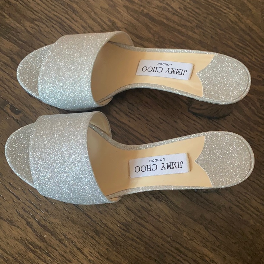 Brand new jimmy choo silver sparkle heels